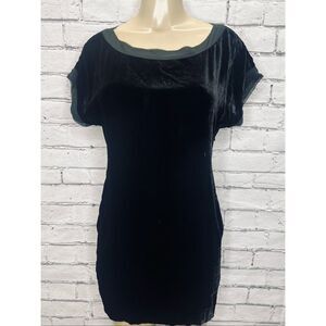 Banana Republic Womens Black Velvet Silk Blend Cocktail Sheath Dress Size Small